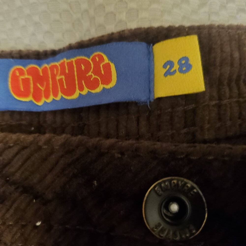Empyre Corduroy Skate Pants Brown Size 28 Baggy Fit - Picture 3 of 4